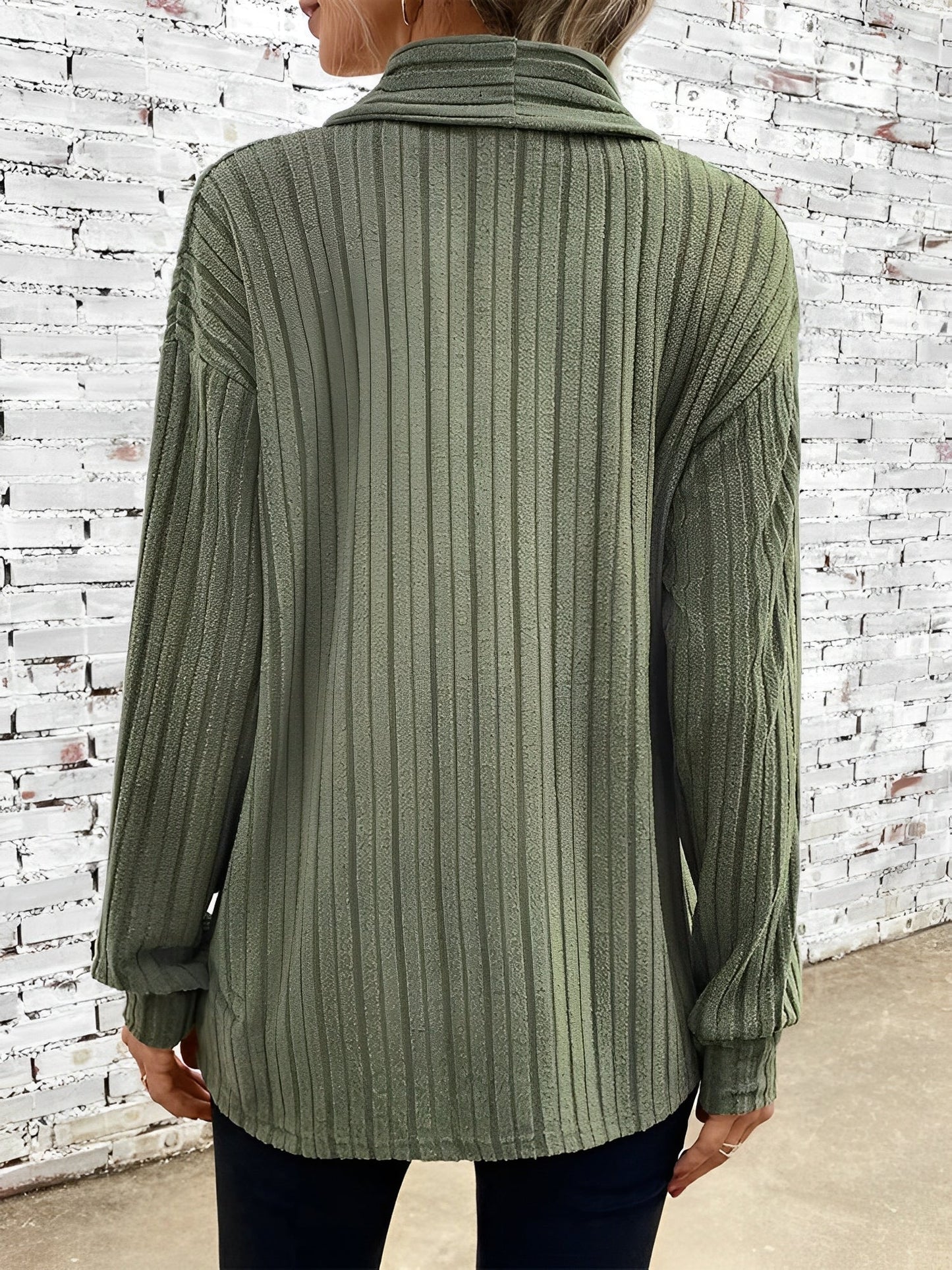 Long Sleeve Solid Color Open Front Cardigants