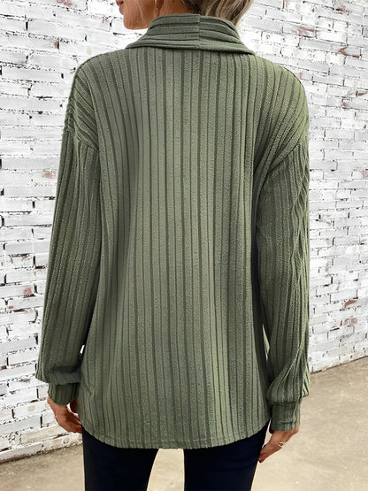 Long Sleeve Solid Color Open Front Cardigants