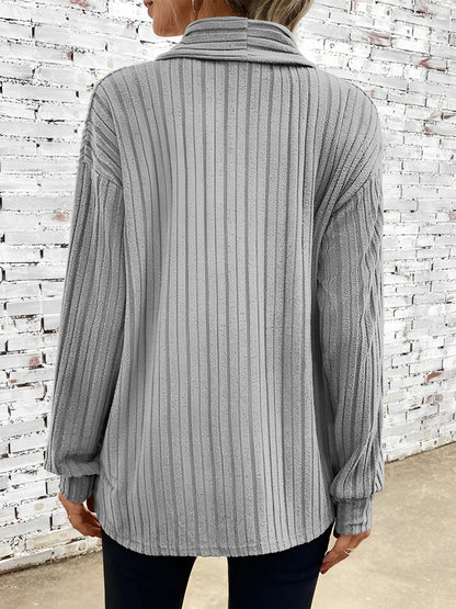 Long Sleeve Solid Color Open Front Cardigants