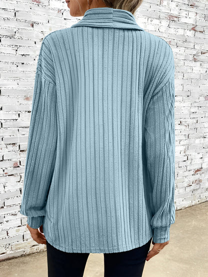 Long Sleeve Solid Color Open Front Cardigants