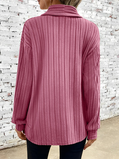 Long Sleeve Solid Color Open Front Cardigants