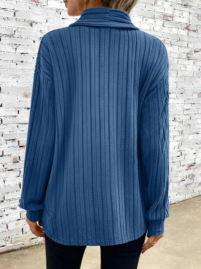 Long Sleeve Solid Color Open Front Cardigants