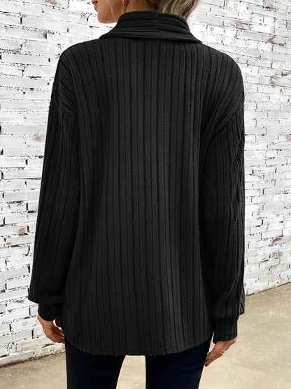 Long Sleeve Solid Color Open Front Cardigants