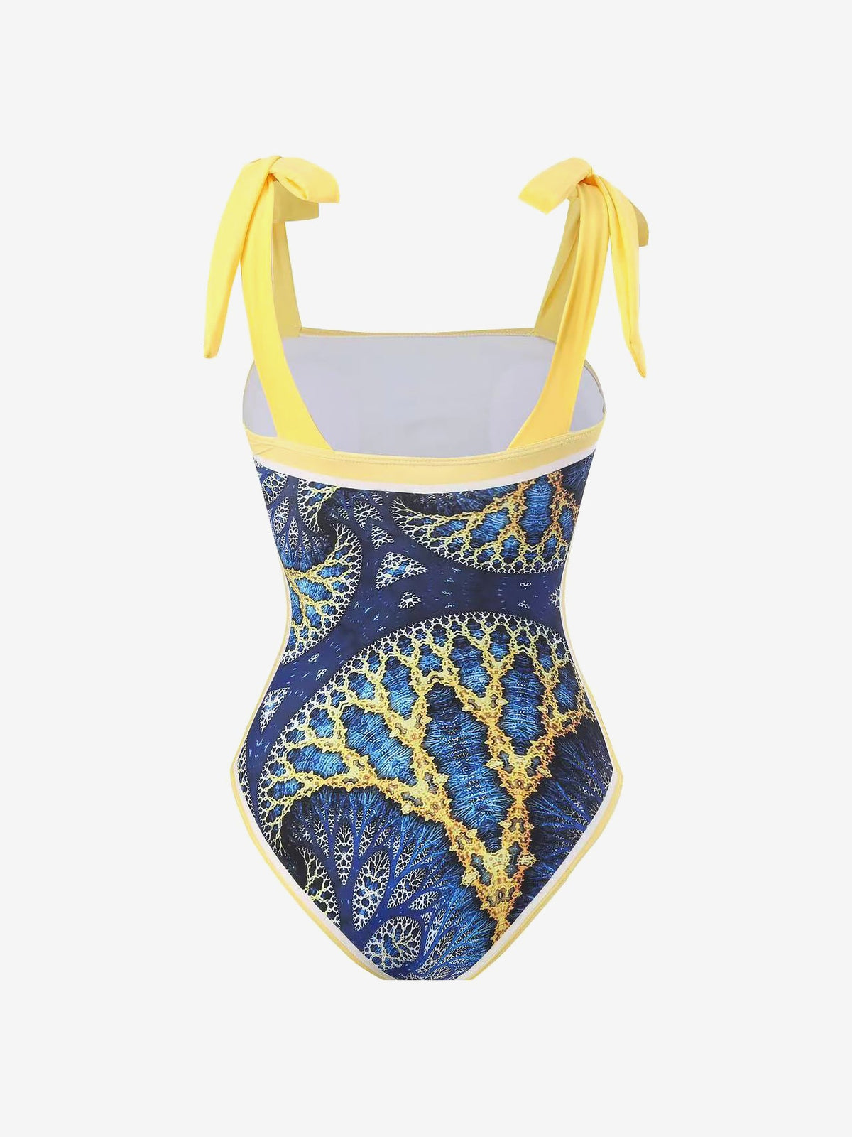 2 Pieces Printed Lace- Up Swimsuit & Wrap Maxi Skirt Cover Ups Set