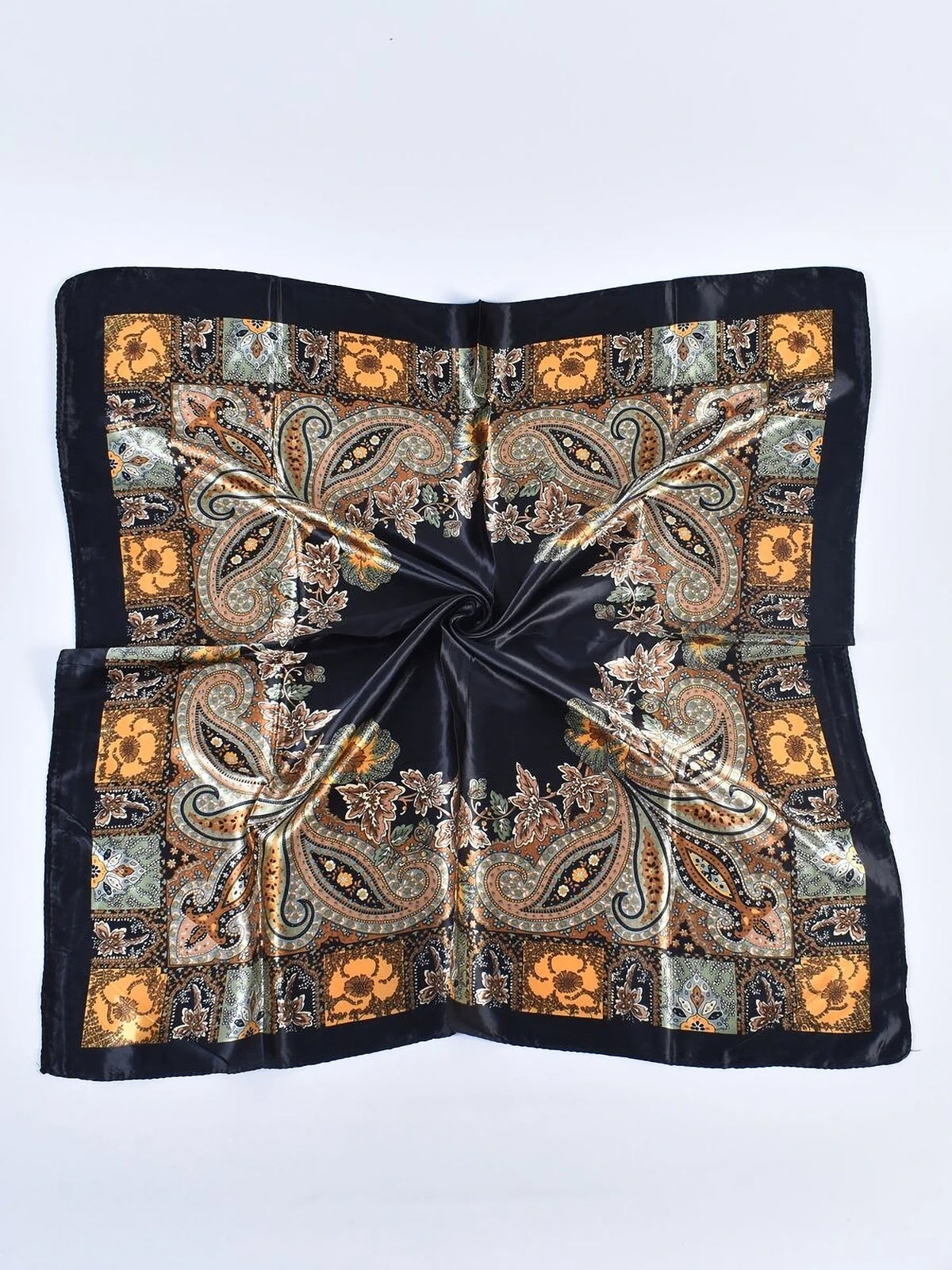 Boho Paisley Print Floral Large Square Scarf