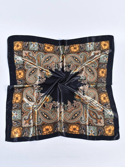 Boho Paisley Print Floral Large Square Scarf