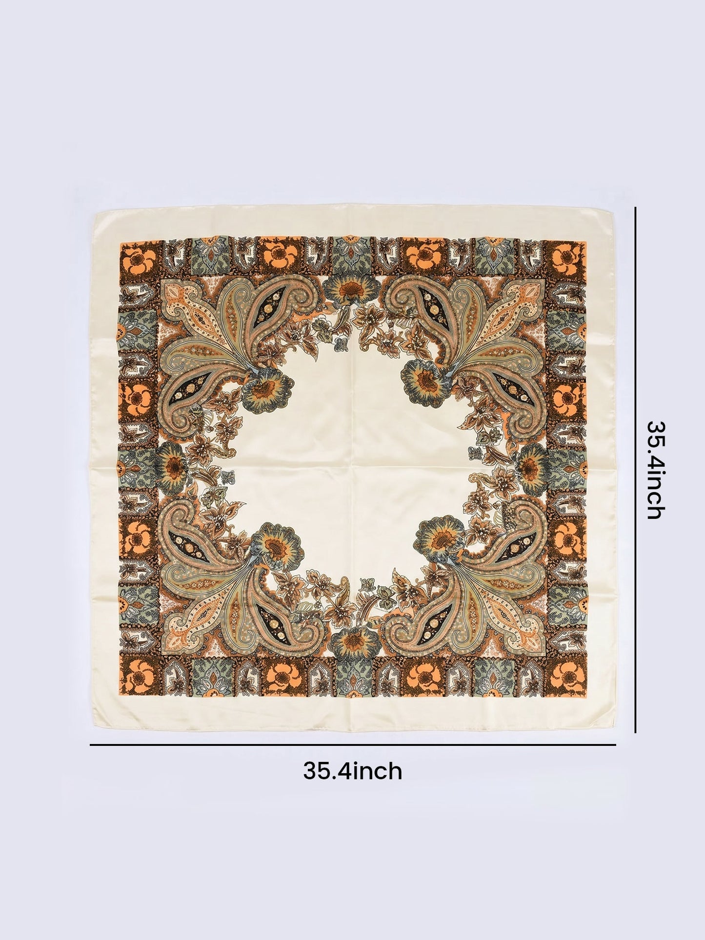 Boho Paisley Print Floral Large Square Scarf