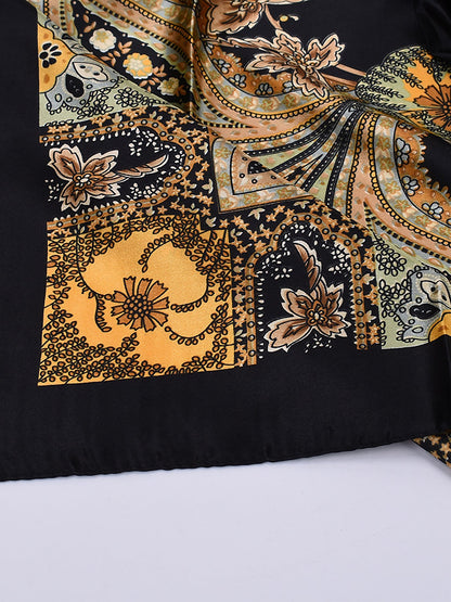 Boho Paisley Print Floral Large Square Scarf