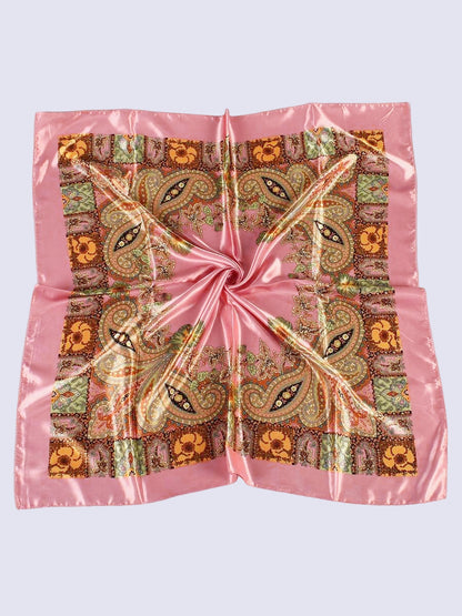 Boho Paisley Print Floral Large Square Scarf