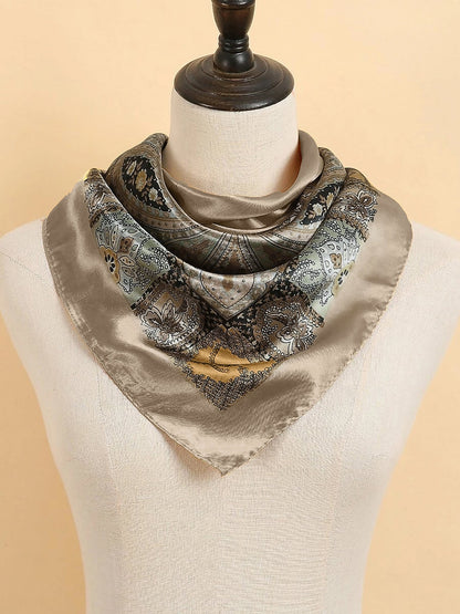 Boho Paisley Print Floral Large Square Scarf