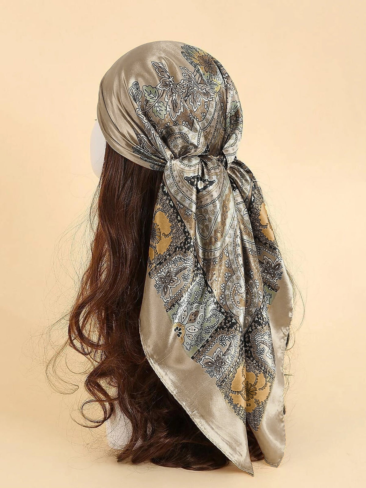 Boho Paisley Print Floral Large Square Scarf