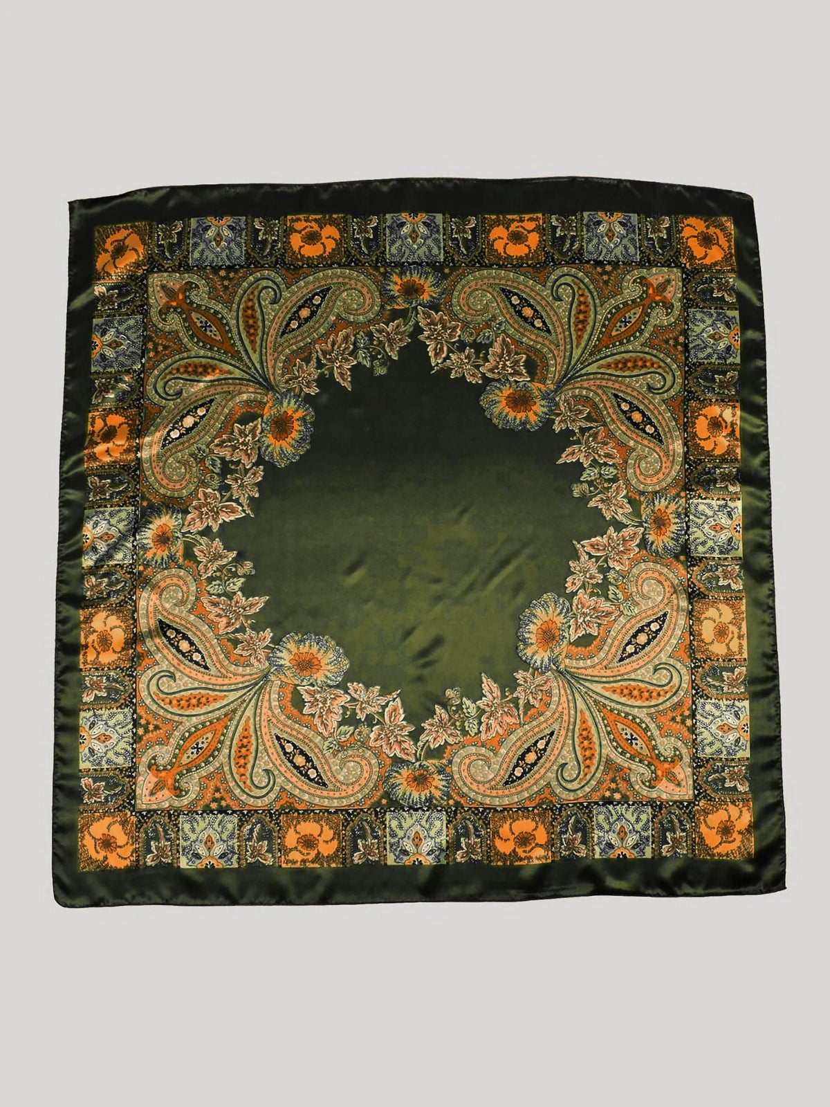 Boho Paisley Print Floral Large Square Scarf