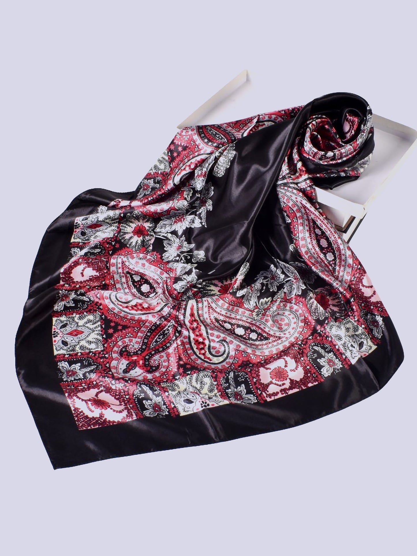 Boho Paisley Print Floral Large Square Scarf