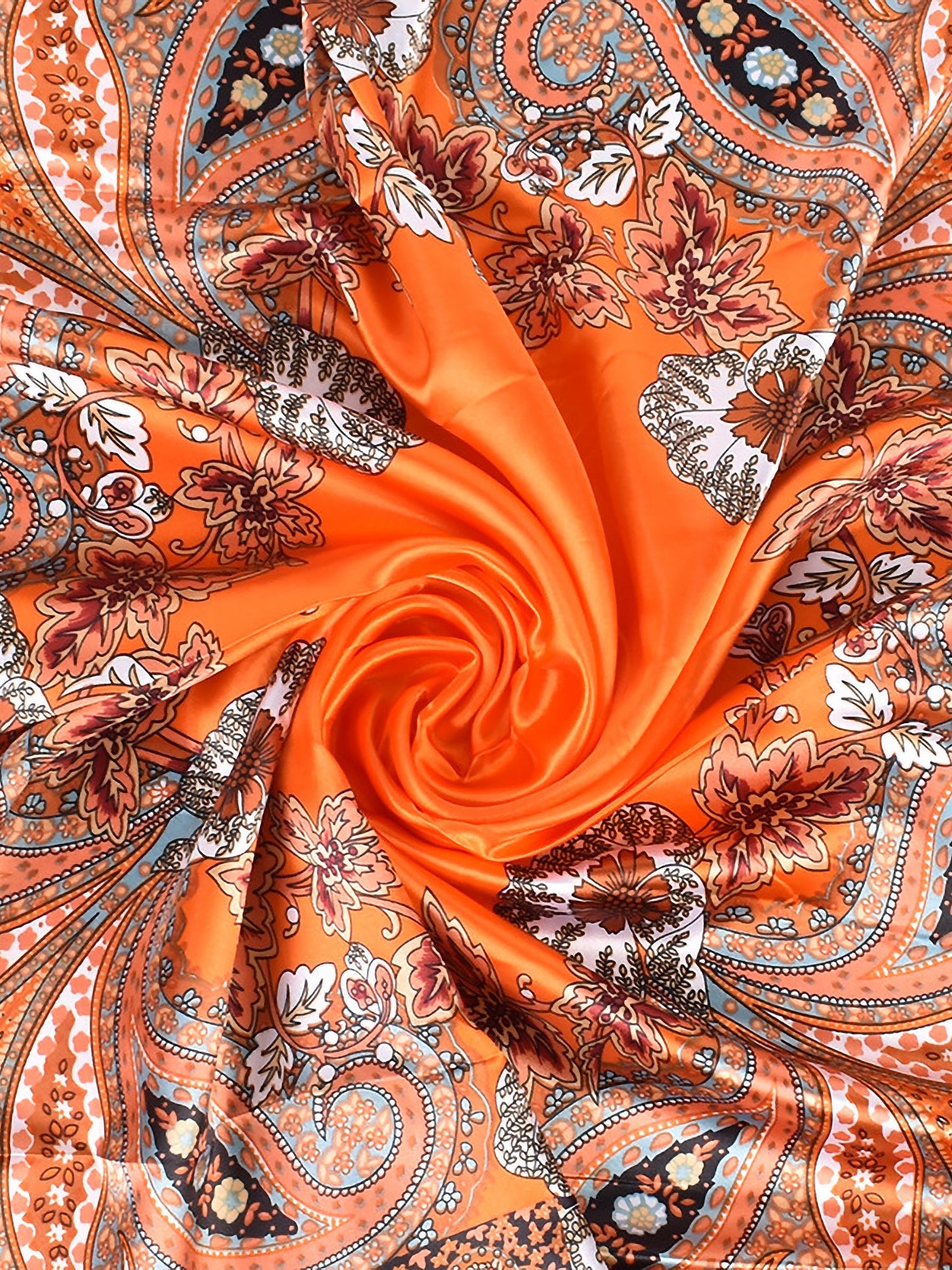 Boho Paisley Print Floral Large Square Scarf