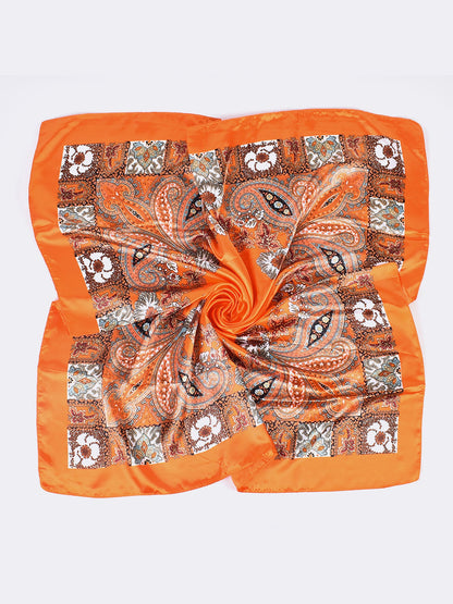 Boho Paisley Print Floral Large Square Scarf