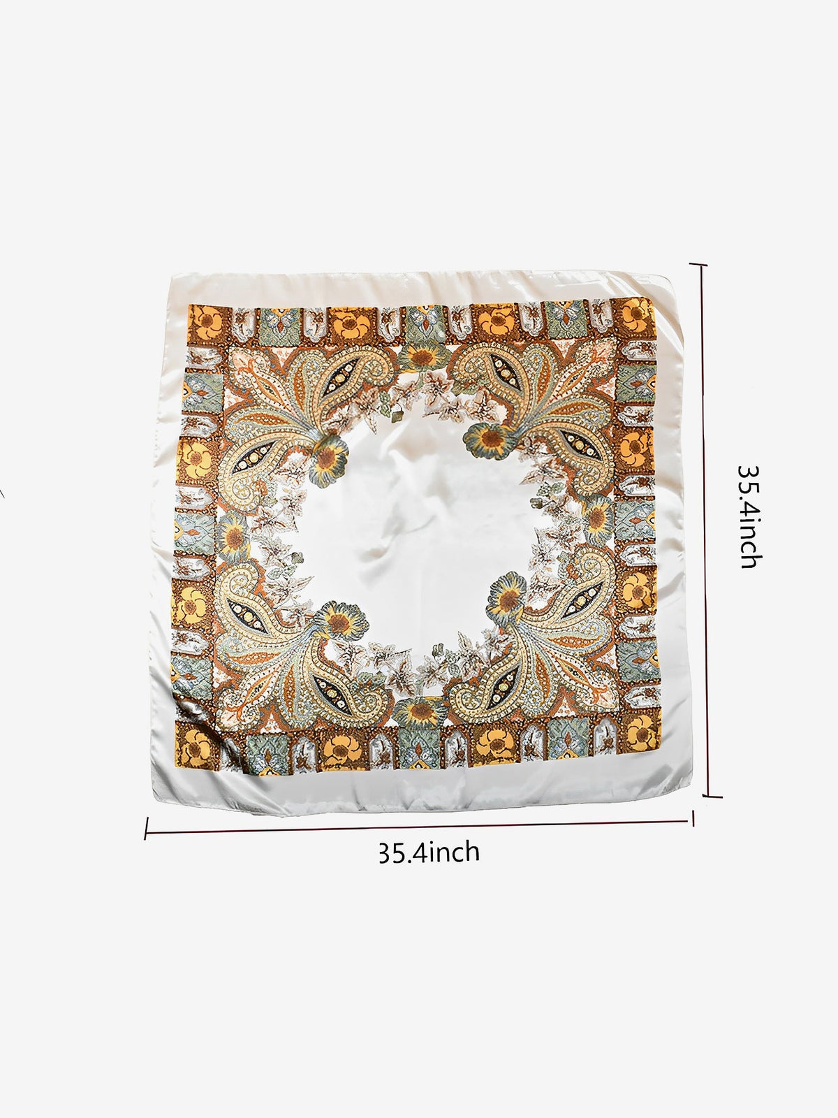 Boho Paisley Print Floral Large Square Scarf