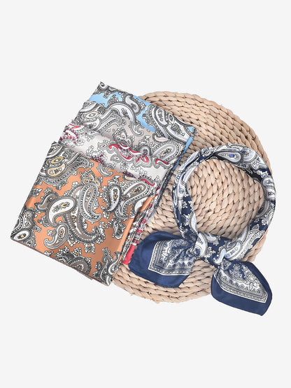 Boho Paisley Print Satin Square Scarf