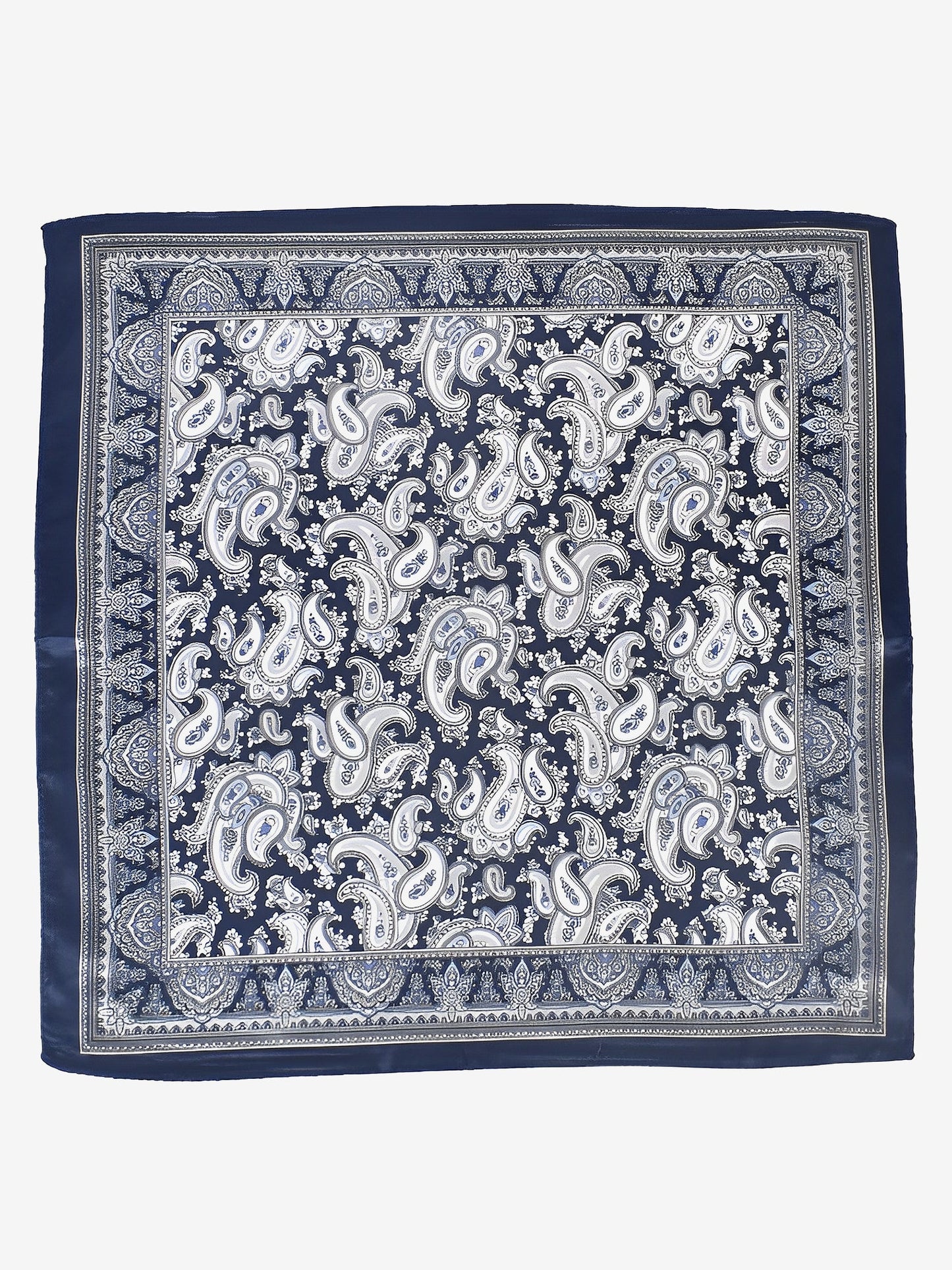 Boho Paisley Print Satin Square Scarf
