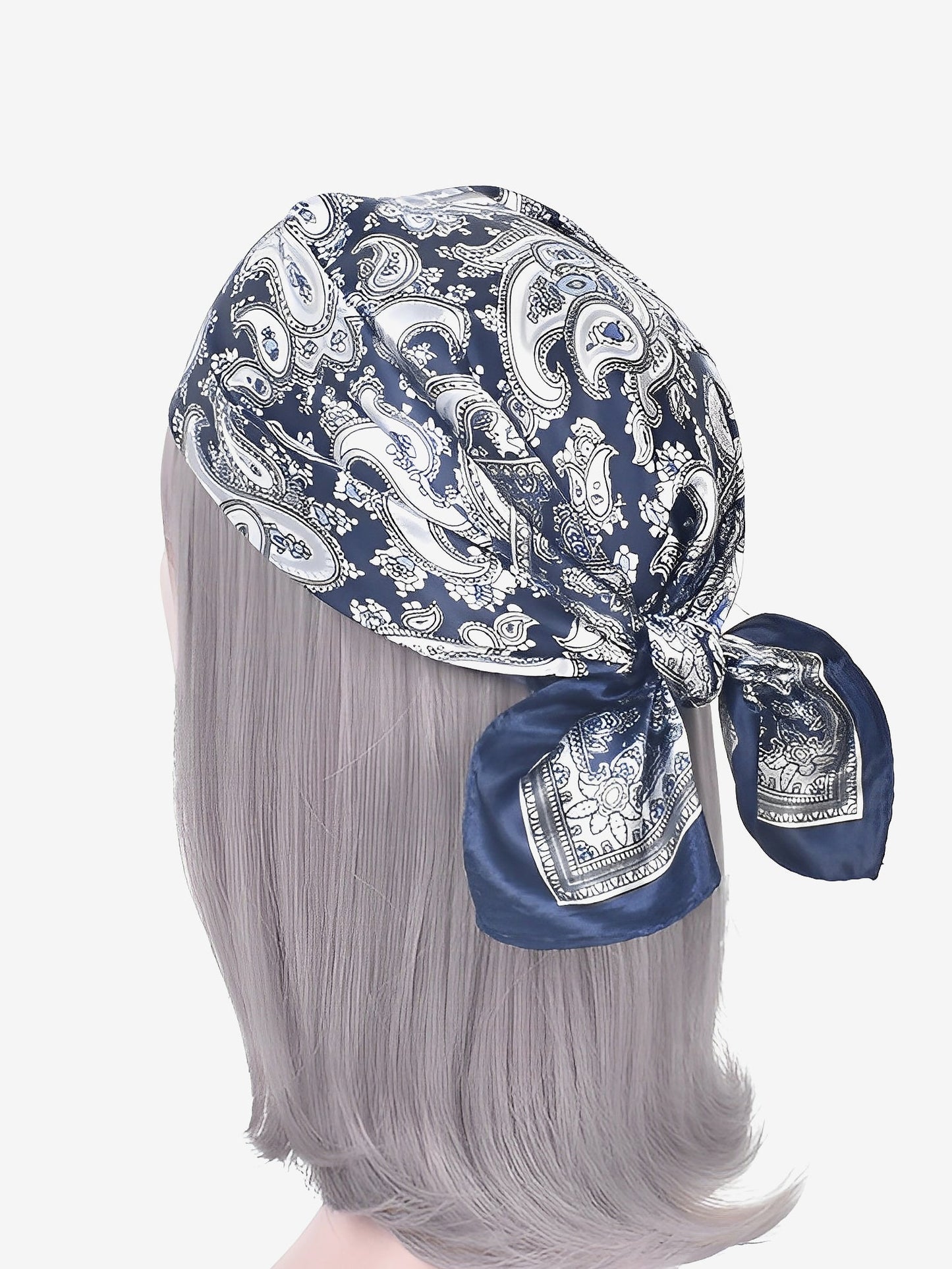 Boho Paisley Print Satin Square Scarf