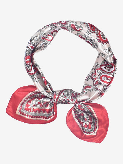 Boho Paisley Print Satin Square Scarf