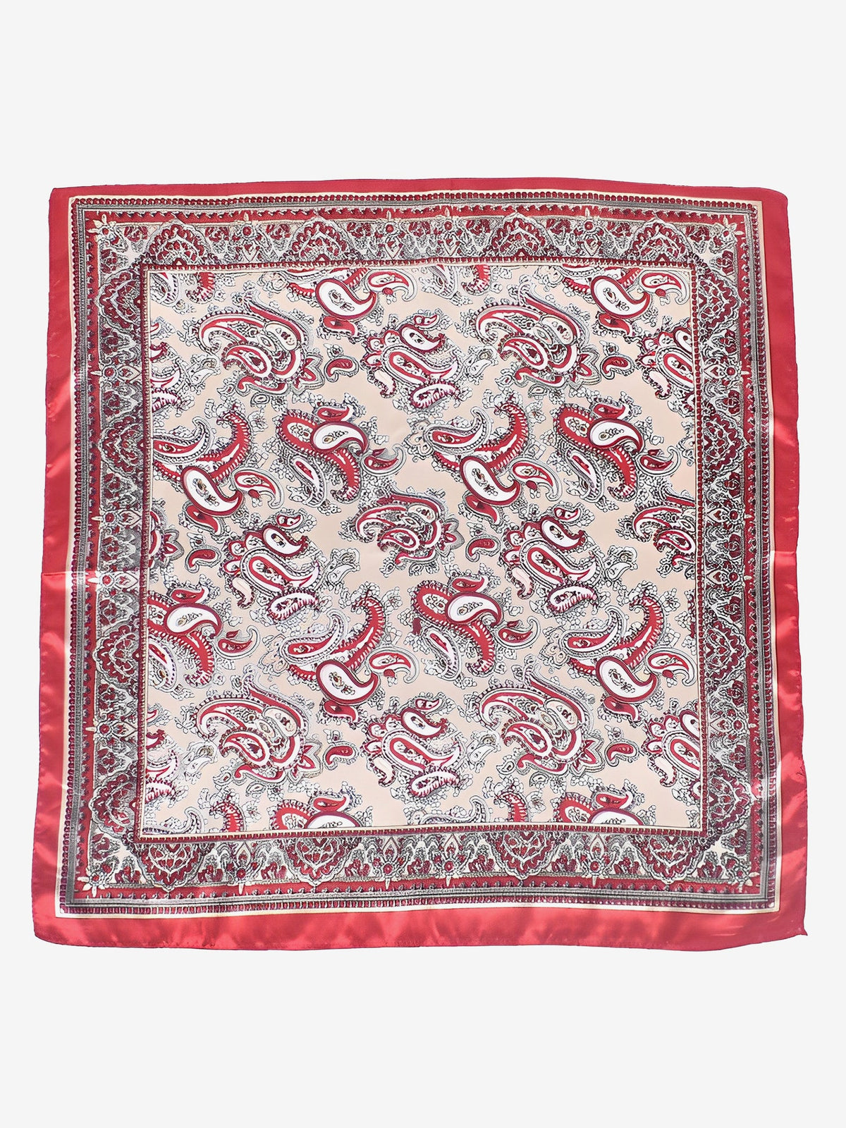 Boho Paisley Print Satin Square Scarf