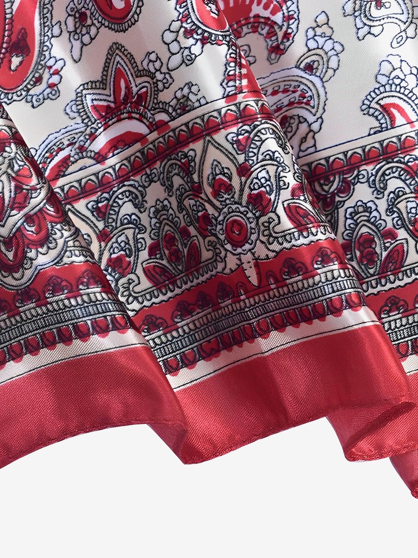 Boho Paisley Print Satin Square Scarf