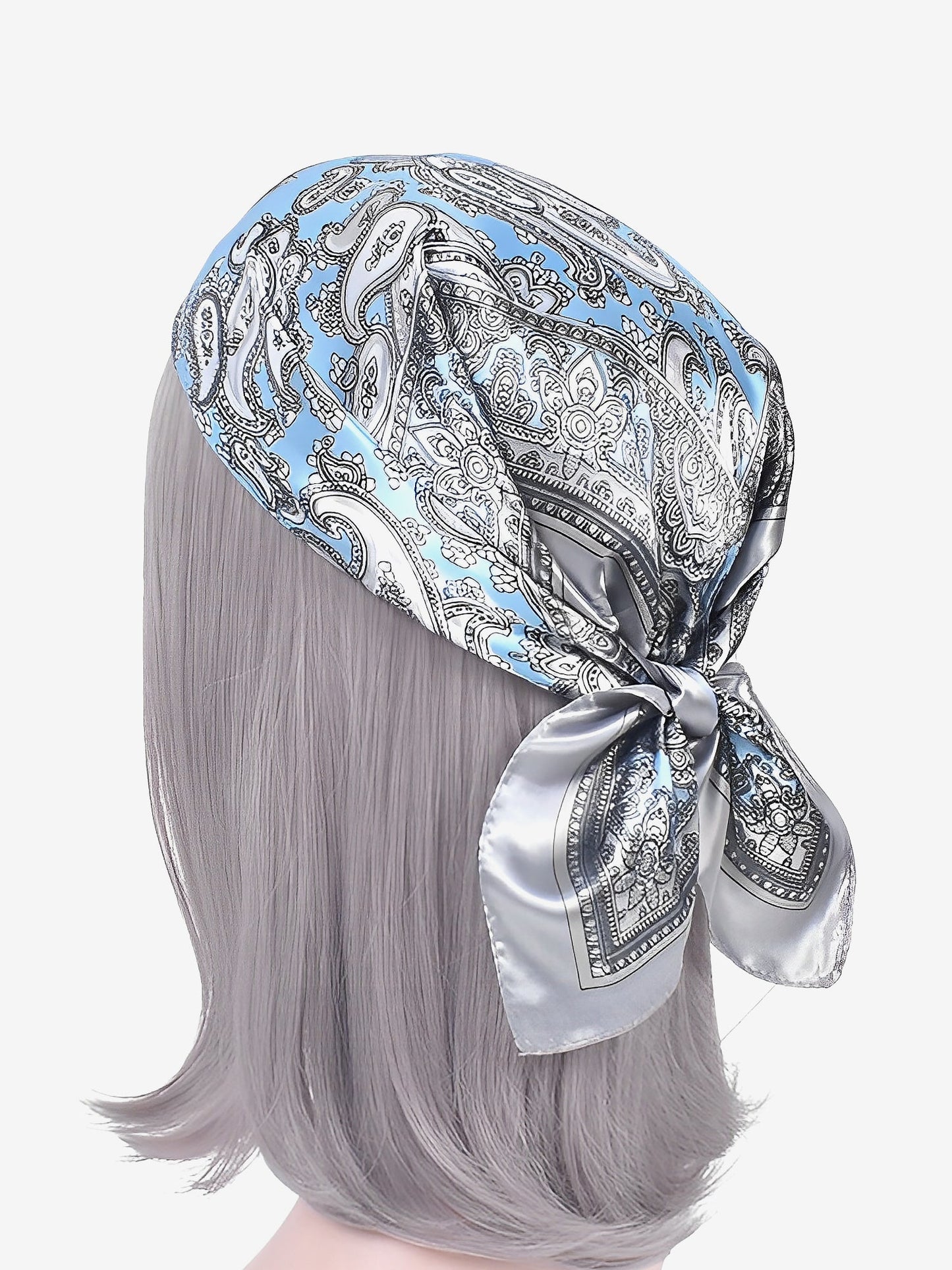 Boho Paisley Print Satin Square Scarf