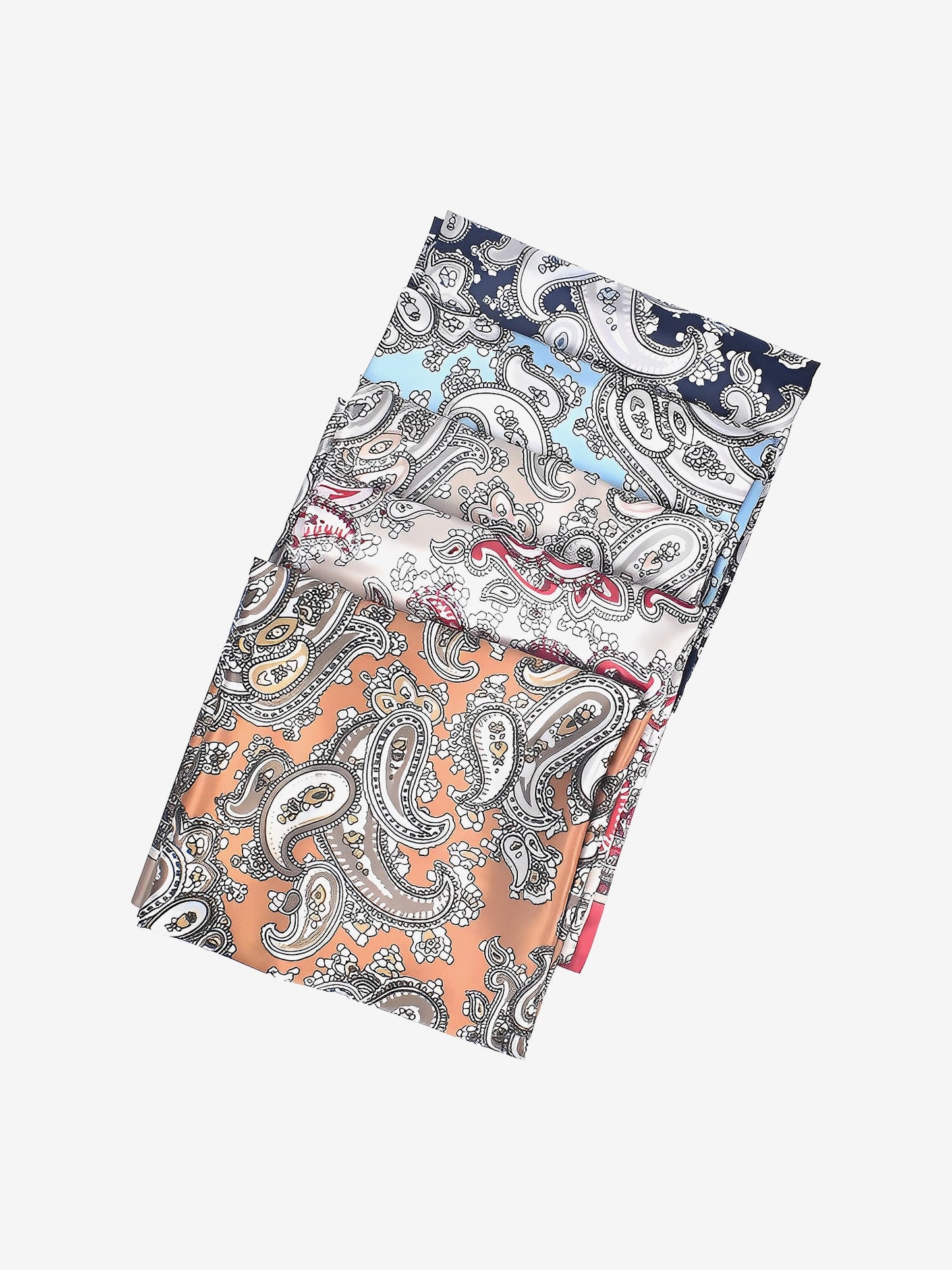 Boho Paisley Print Satin Square Scarf