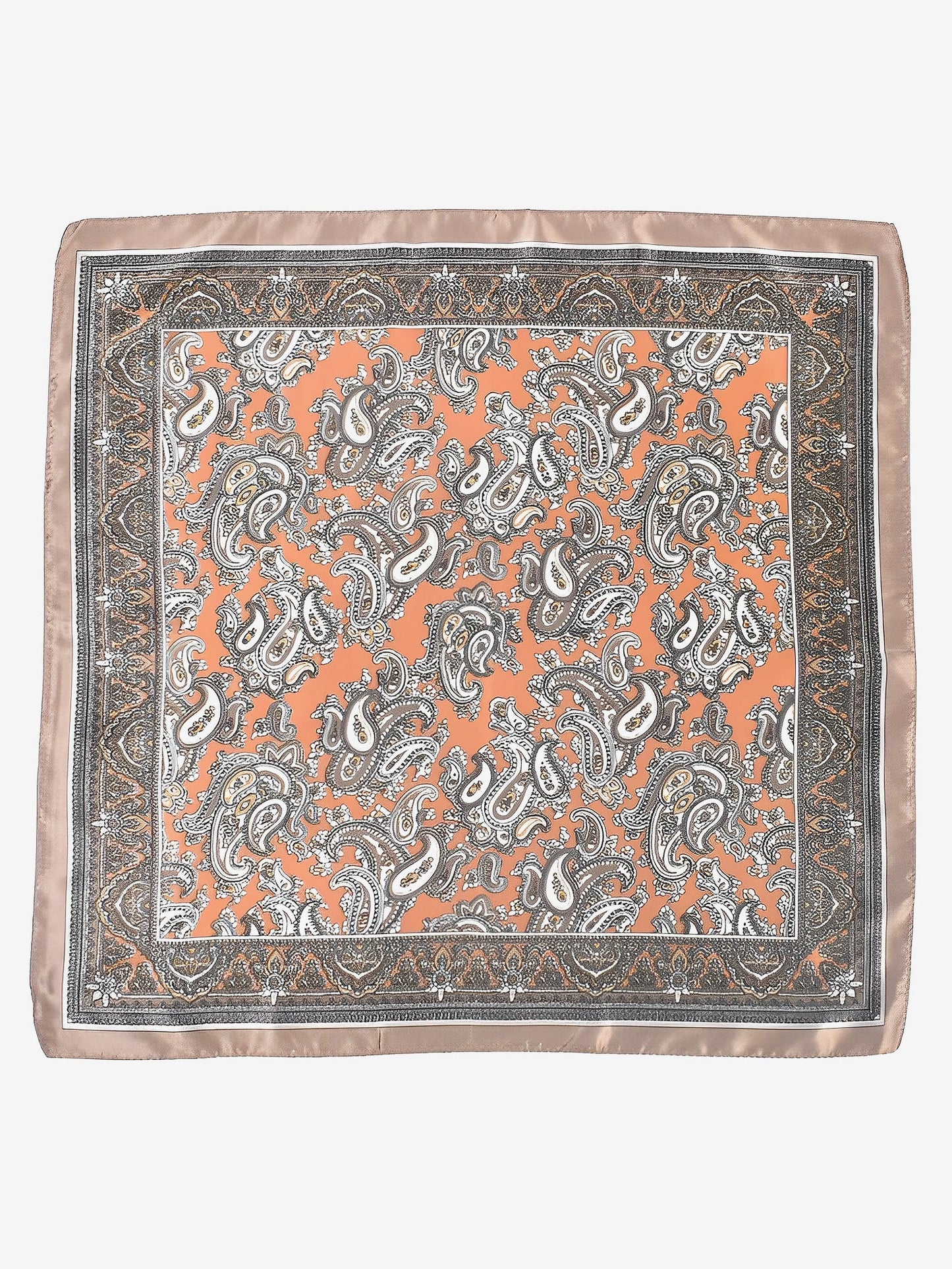 Boho Paisley Print Satin Square Scarf