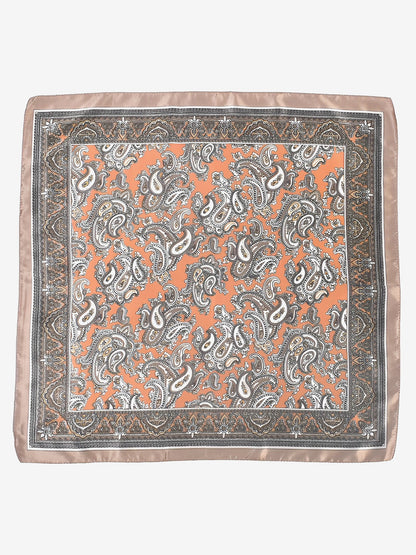 Boho Paisley Print Satin Square Scarf