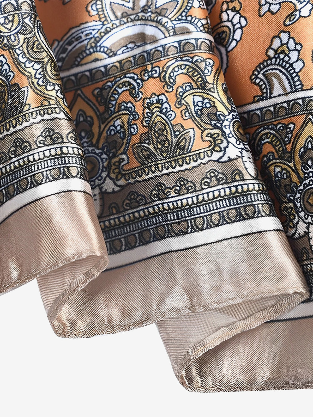 Boho Paisley Print Satin Square Scarf