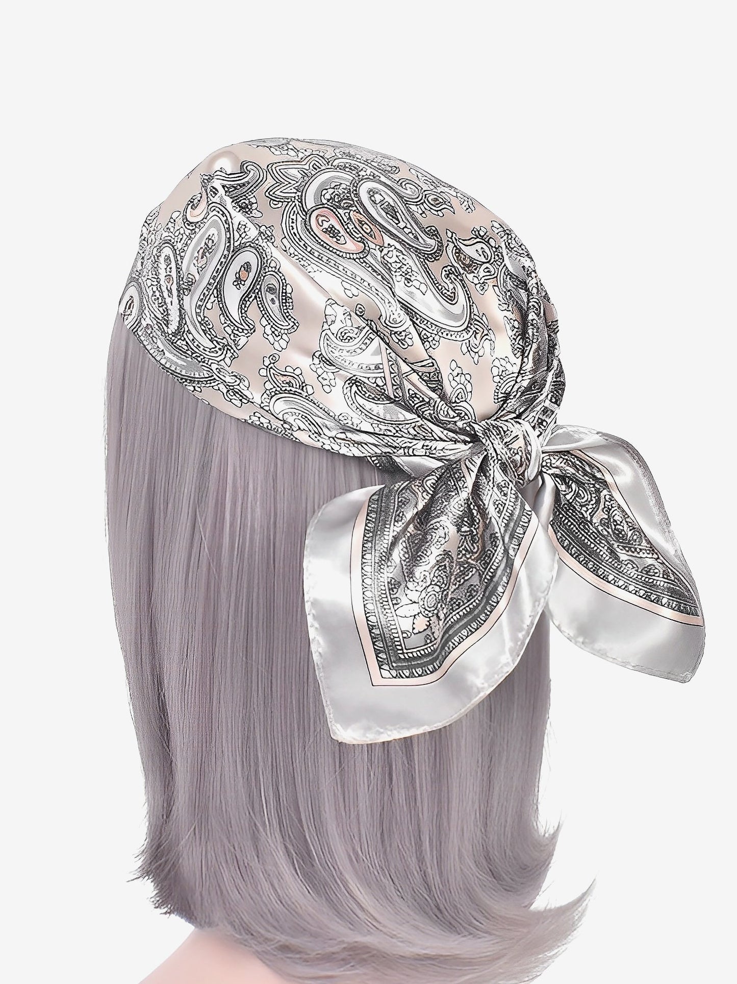 Boho Paisley Print Satin Square Scarf