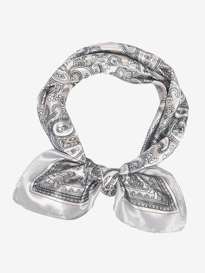 Boho Paisley Print Satin Square Scarf