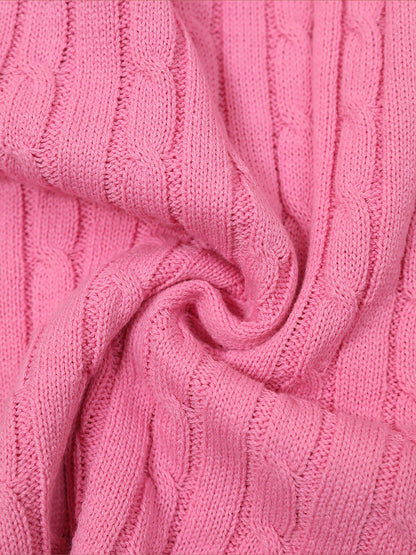 Short Sleeve Lapel Collar Solid Color Knit Tops