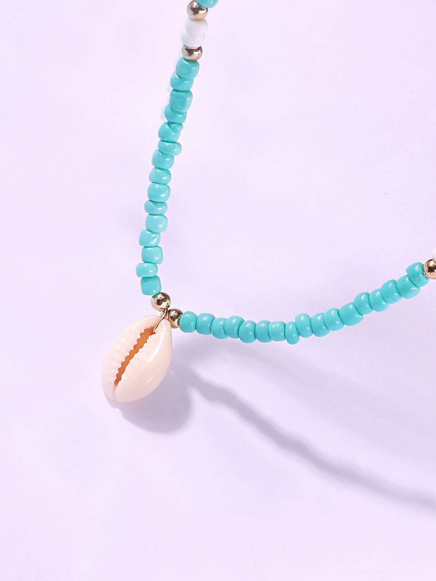 Ocean Style Simple Shell Pendant Beaded Necklace