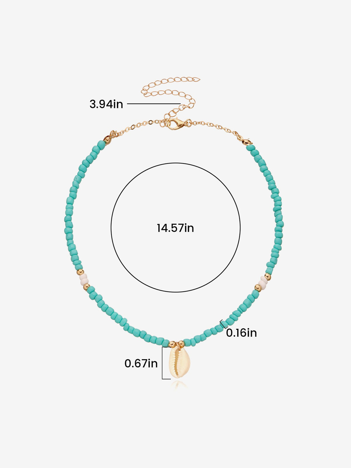 Ocean Style Simple Shell Pendant Beaded Necklace