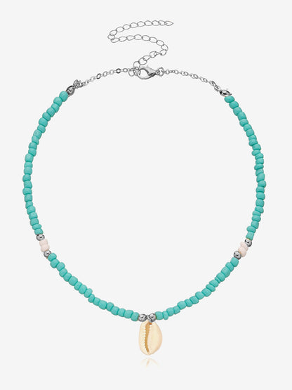 Ocean Style Simple Shell Pendant Beaded Necklace