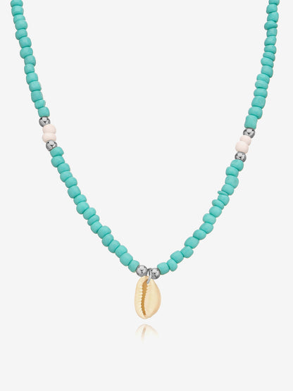Ocean Style Simple Shell Pendant Beaded Necklace