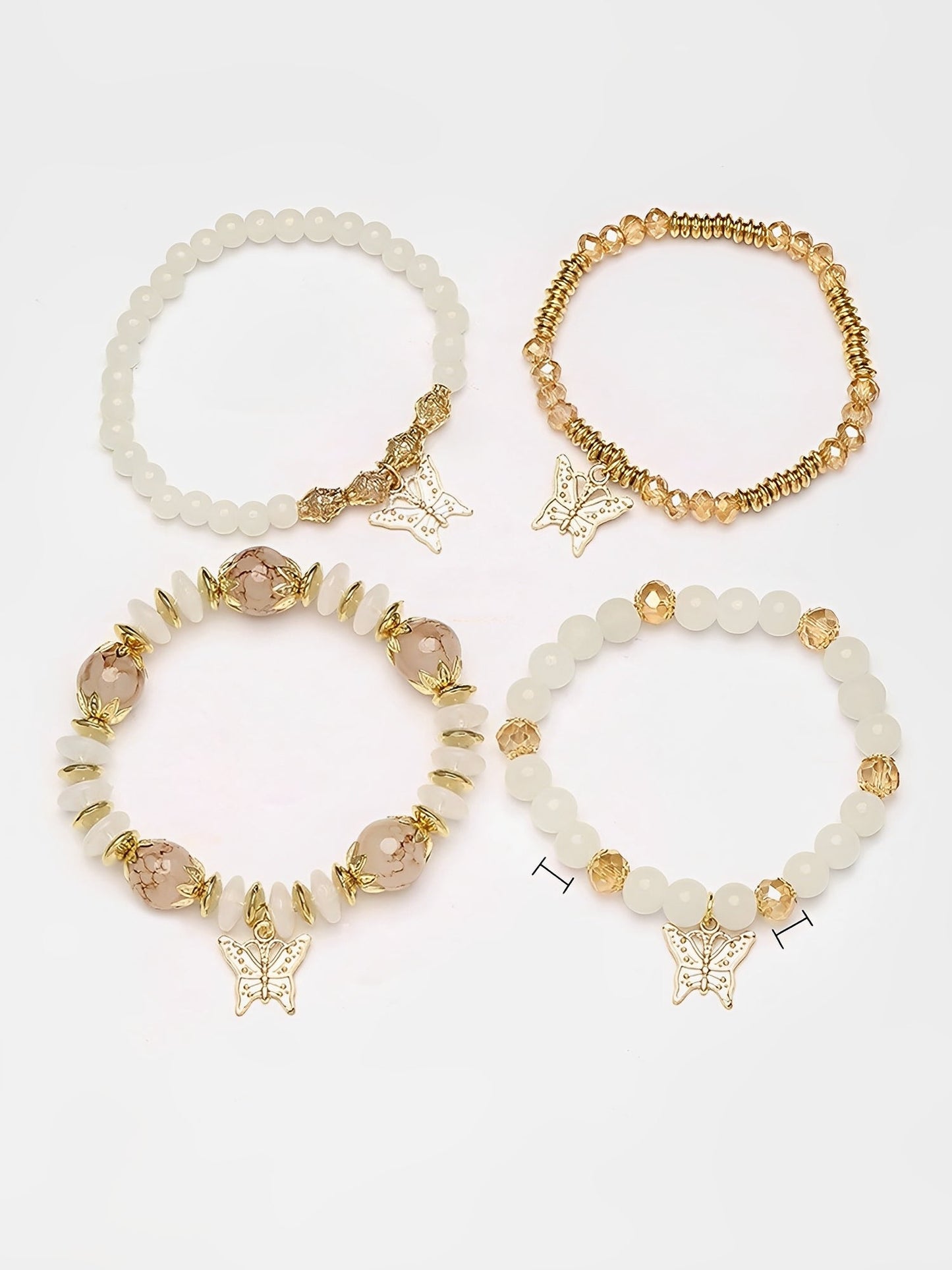 Bohemian Multi-Layered Beaded Butterfly Pendant Bracelets