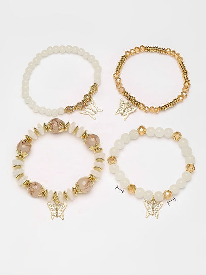 Bohemian Multi-Layered Beaded Butterfly Pendant Bracelets