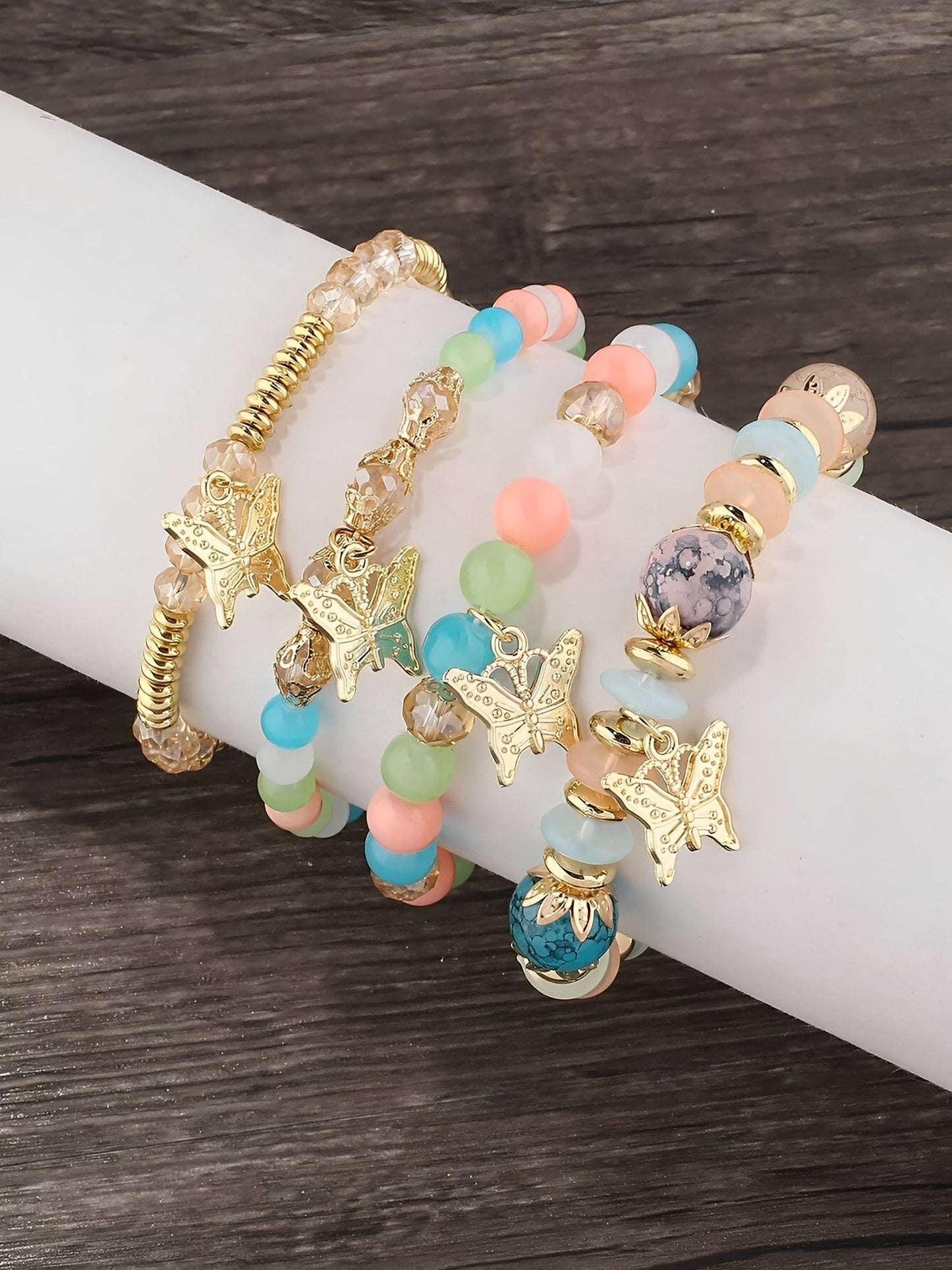 Bohemian Multi-Layered Beaded Butterfly Pendant Bracelets