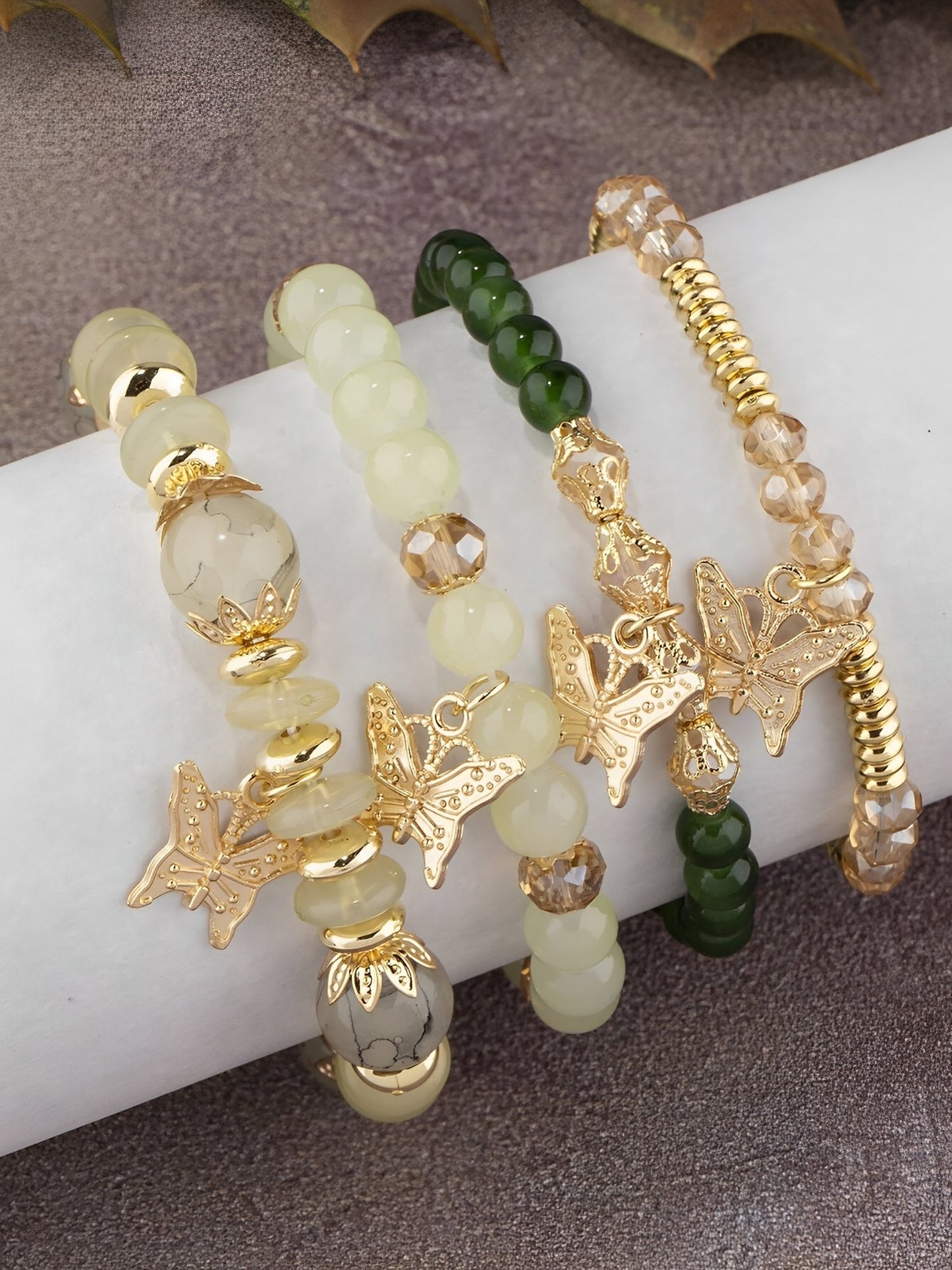 Bohemian Multi-Layered Beaded Butterfly Pendant Bracelets