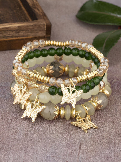 Bohemian Multi-Layered Beaded Butterfly Pendant Bracelets