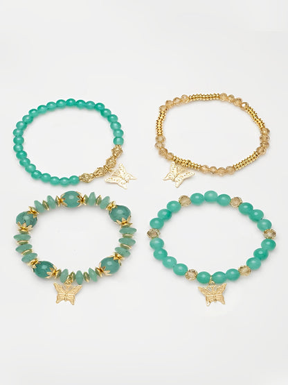 Bohemian Multi-Layered Beaded Butterfly Pendant Bracelets