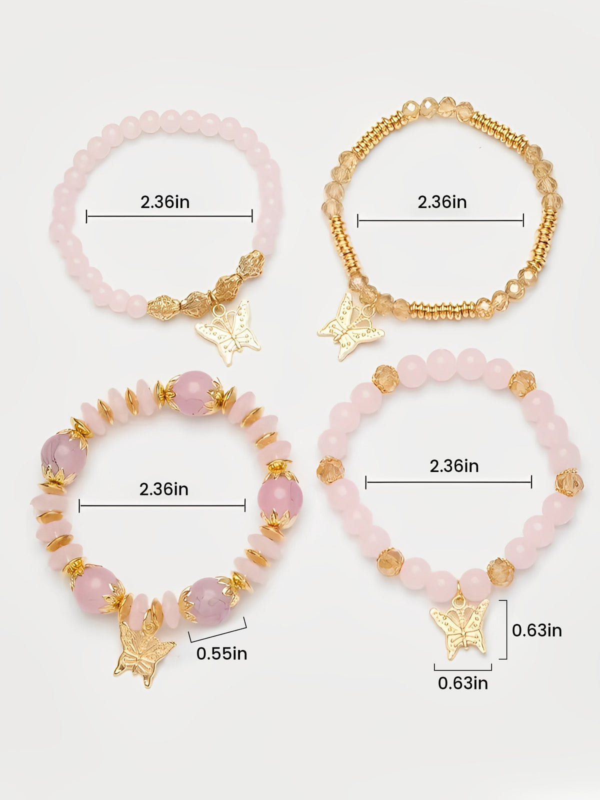 Bohemian Multi-Layered Beaded Butterfly Pendant Bracelets