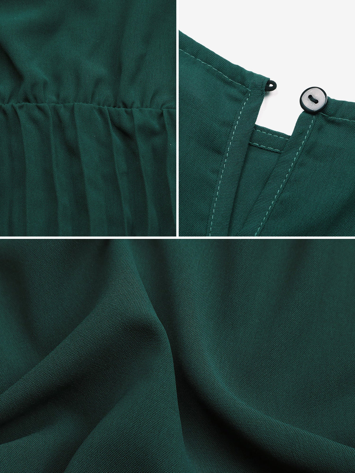 Classic A-Line Short Sleeves Solid Color Belted Pleated Midi Casual Dress