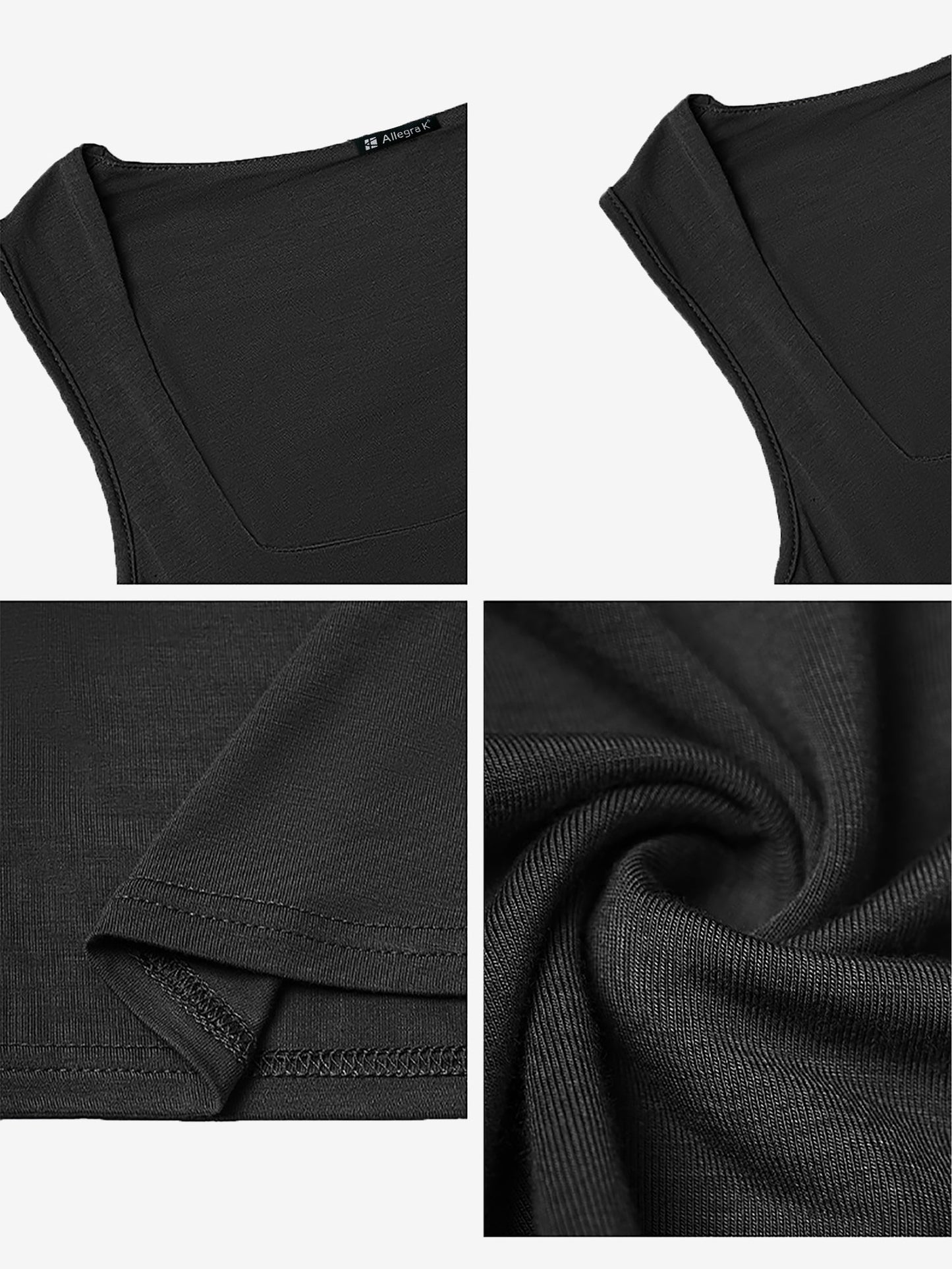 Y2K Solid Color Sleeveless Square Neck Cropped Top