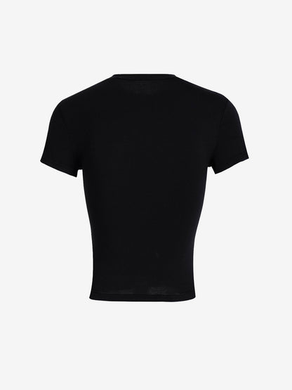 Y2K Style Solid Color Crew Neck Short Sleeve T-Shirt