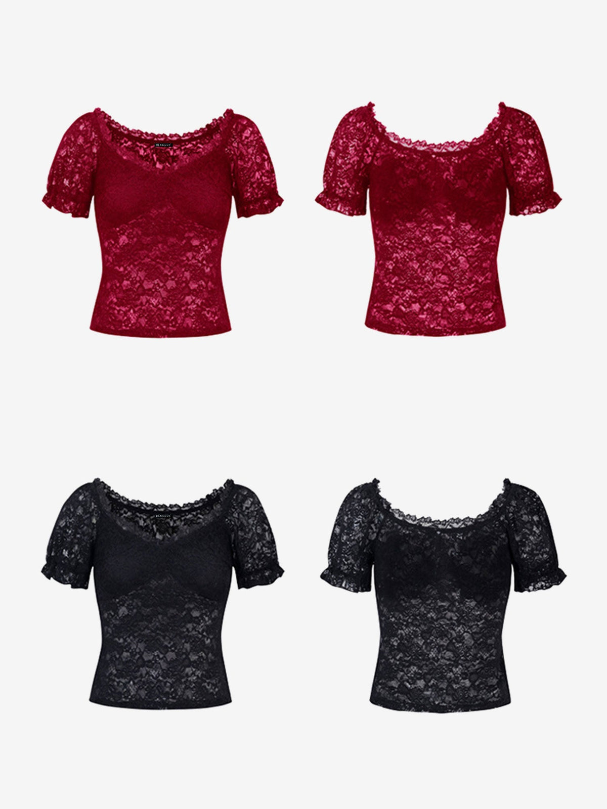 Y2K Style Lace Sheer Off Shoulder Blouse