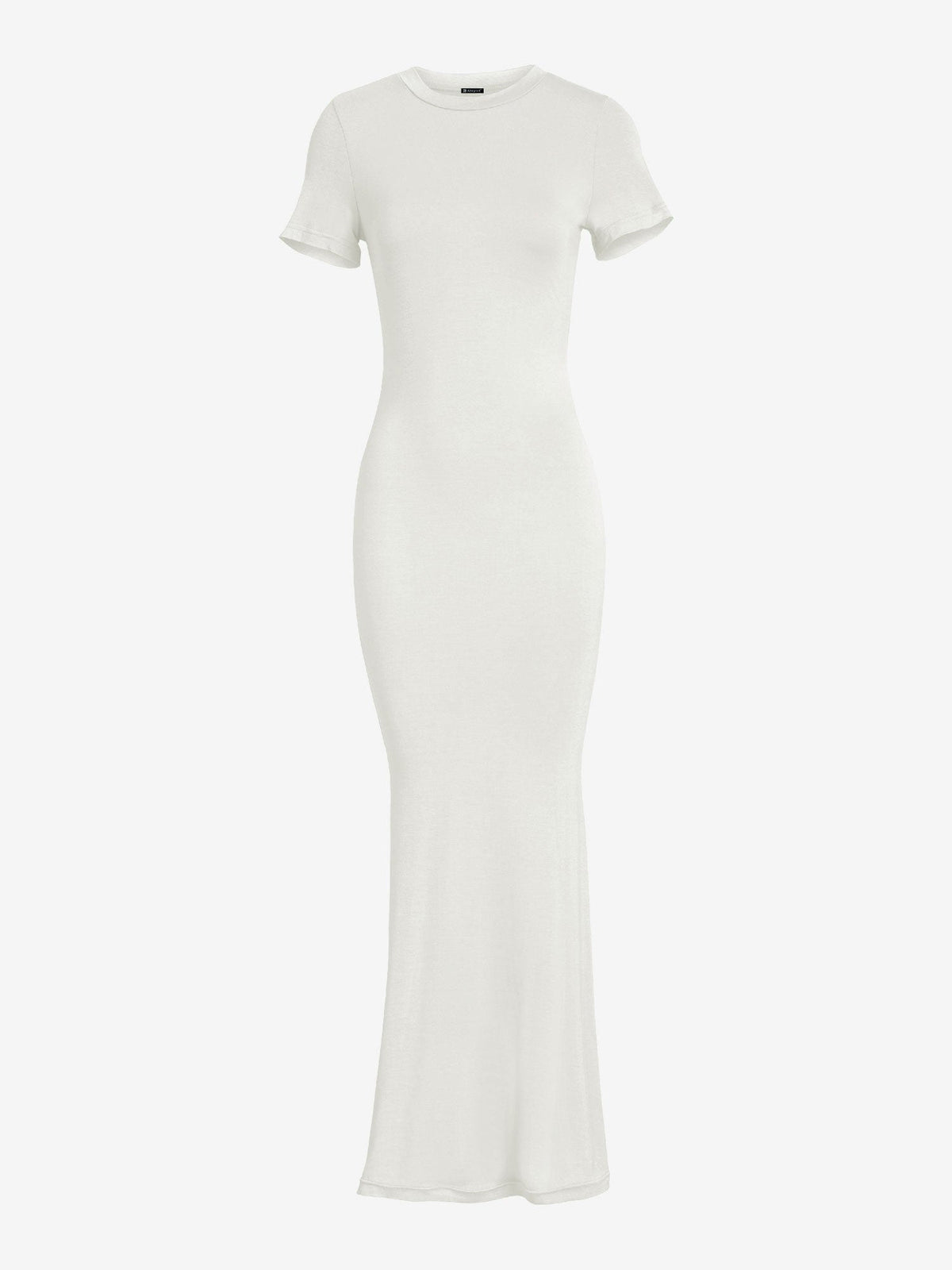 Solid Color Short Sleeve Bodycon Maxi Dress